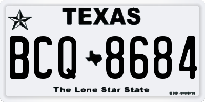 TX license plate BCQ8684