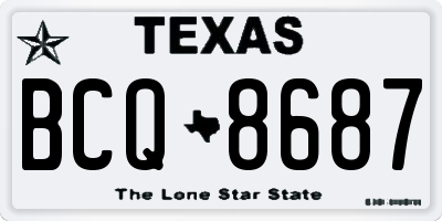 TX license plate BCQ8687