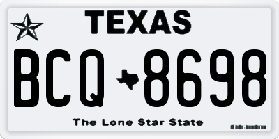 TX license plate BCQ8698