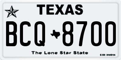 TX license plate BCQ8700