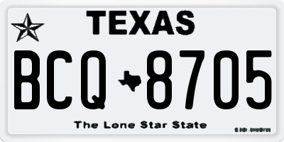 TX license plate BCQ8705
