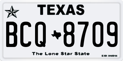 TX license plate BCQ8709