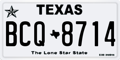 TX license plate BCQ8714