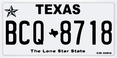 TX license plate BCQ8718