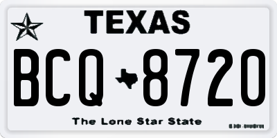 TX license plate BCQ8720