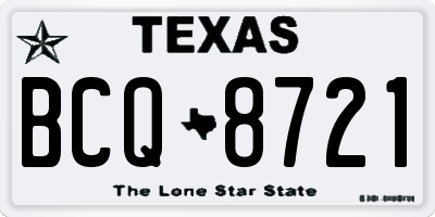 TX license plate BCQ8721