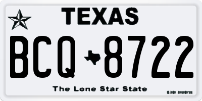 TX license plate BCQ8722