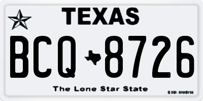 TX license plate BCQ8726