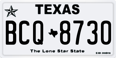 TX license plate BCQ8730