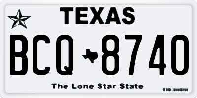TX license plate BCQ8740