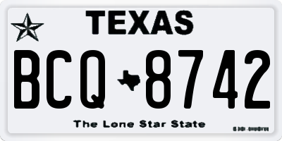 TX license plate BCQ8742
