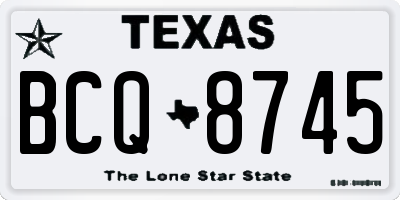 TX license plate BCQ8745