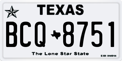 TX license plate BCQ8751