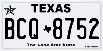 TX license plate BCQ8752
