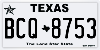 TX license plate BCQ8753