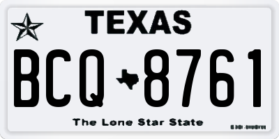 TX license plate BCQ8761