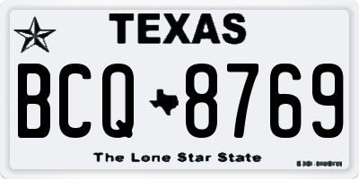TX license plate BCQ8769