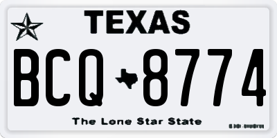 TX license plate BCQ8774