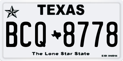 TX license plate BCQ8778