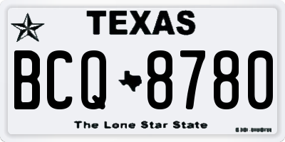 TX license plate BCQ8780
