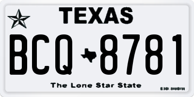 TX license plate BCQ8781