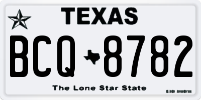 TX license plate BCQ8782
