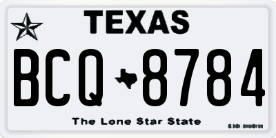 TX license plate BCQ8784