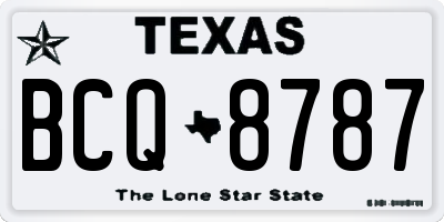 TX license plate BCQ8787