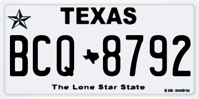 TX license plate BCQ8792