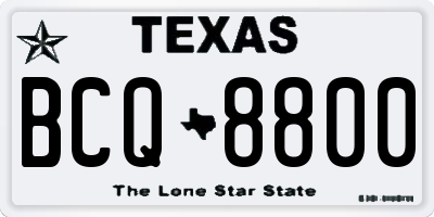 TX license plate BCQ8800