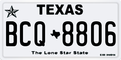 TX license plate BCQ8806