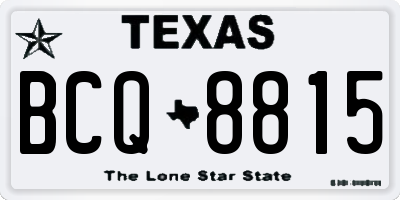 TX license plate BCQ8815