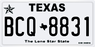 TX license plate BCQ8831
