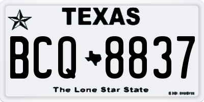 TX license plate BCQ8837