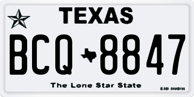 TX license plate BCQ8847