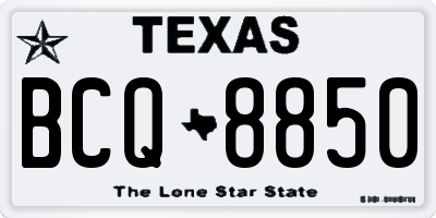 TX license plate BCQ8850