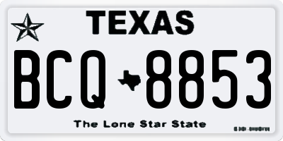TX license plate BCQ8853
