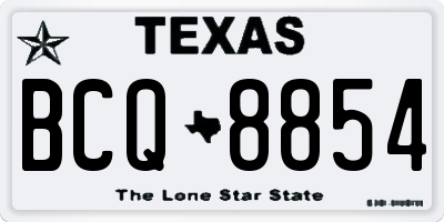 TX license plate BCQ8854