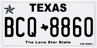 TX license plate BCQ8860