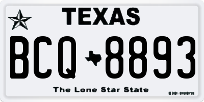 TX license plate BCQ8893