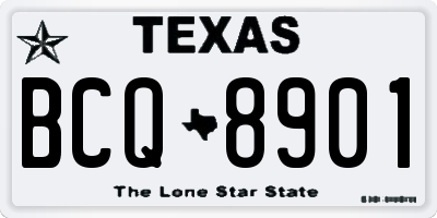 TX license plate BCQ8901