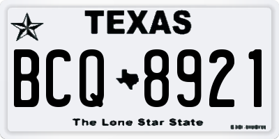 TX license plate BCQ8921