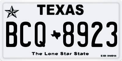 TX license plate BCQ8923