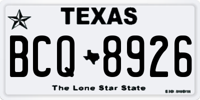 TX license plate BCQ8926