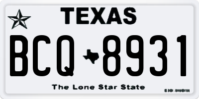 TX license plate BCQ8931