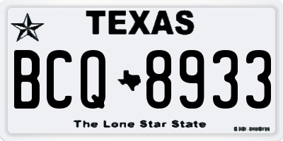 TX license plate BCQ8933
