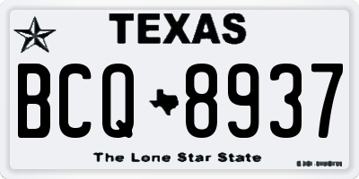 TX license plate BCQ8937