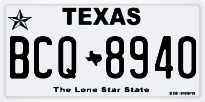TX license plate BCQ8940