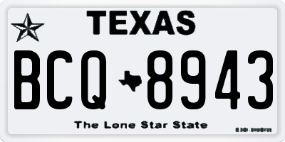 TX license plate BCQ8943