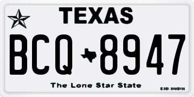 TX license plate BCQ8947